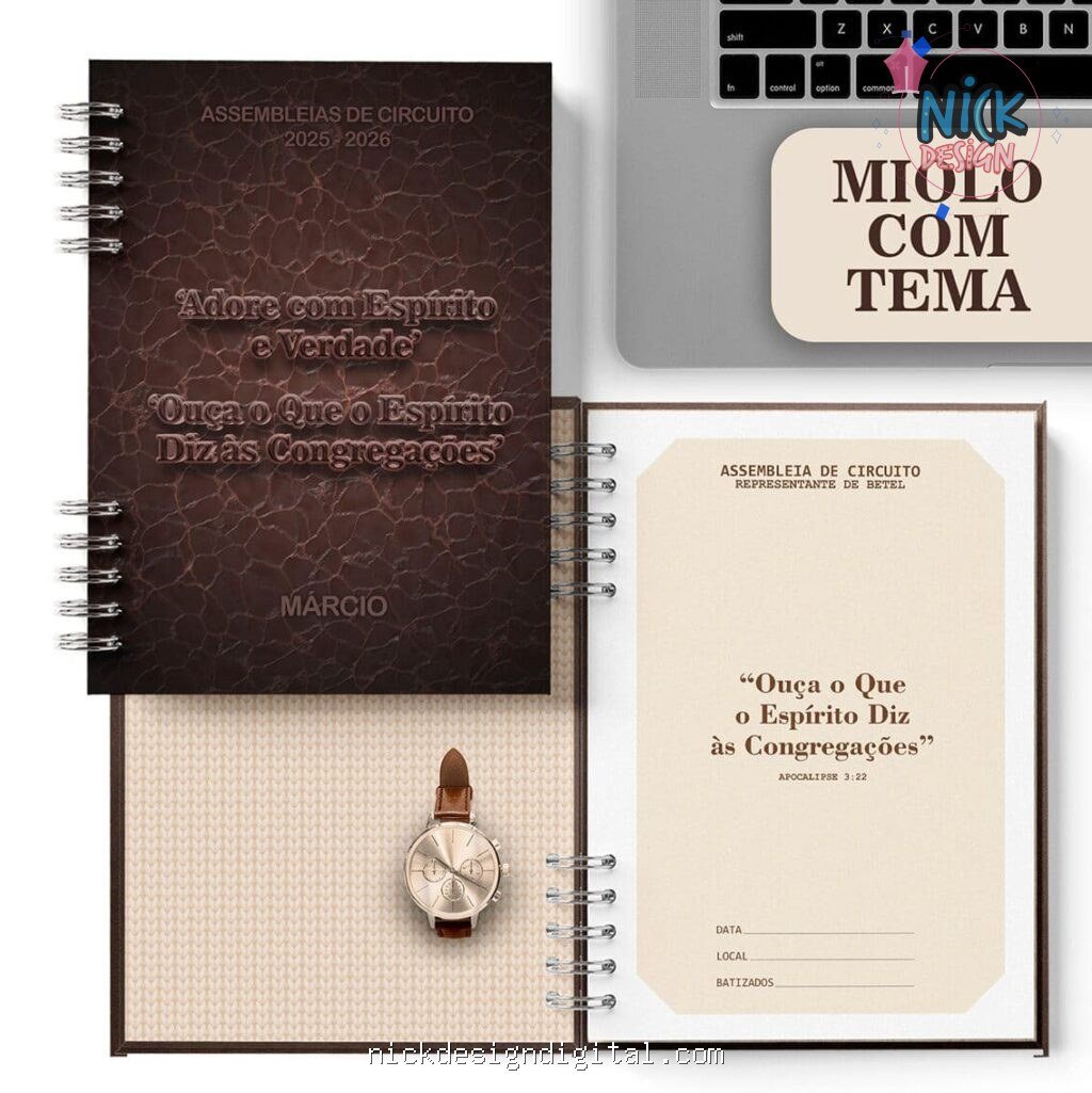 Caderno Assembleias Circuito 2025 e 2026 COM OS TEMAS MASCULINO (Bicho Papel) - Imagem 1