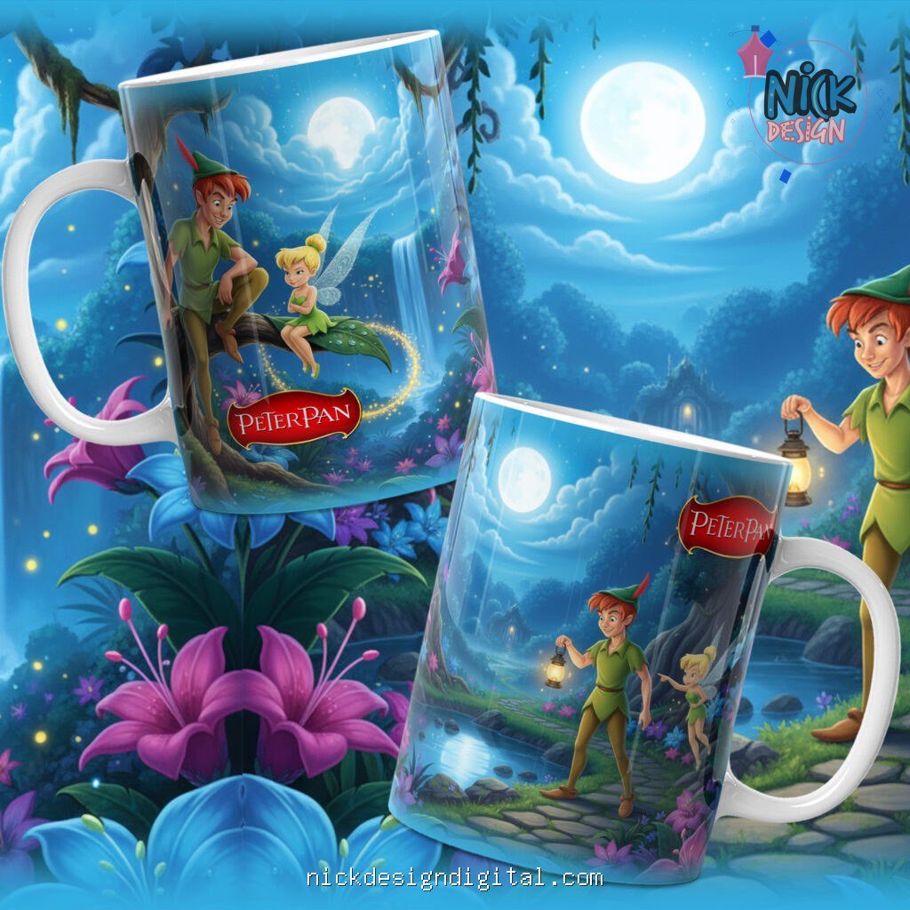 Peter Pan e Sininho - Artes para Caneca - Imagem 3