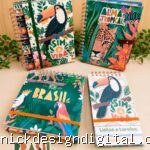 Brasil Tropical - Kit Encadernação Especial + Video Aulas Aulas Polly (Tita)