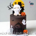 Múmia Baby Halloween Mesversário 3D - Topo de Bolo