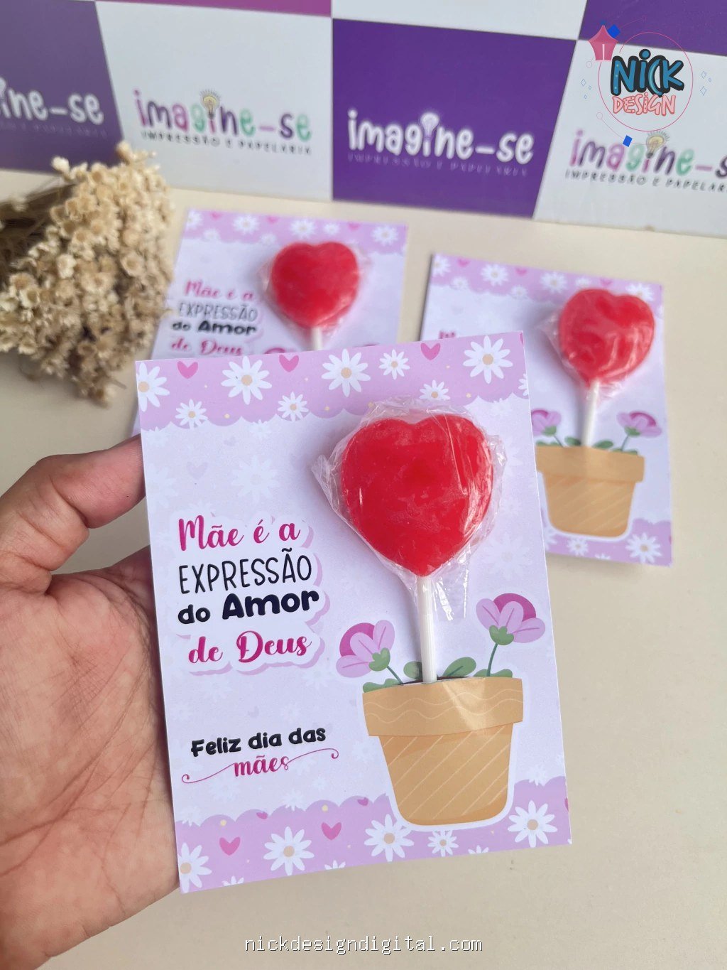 Cartão Pirulito Dia das Mães - Imagem 1