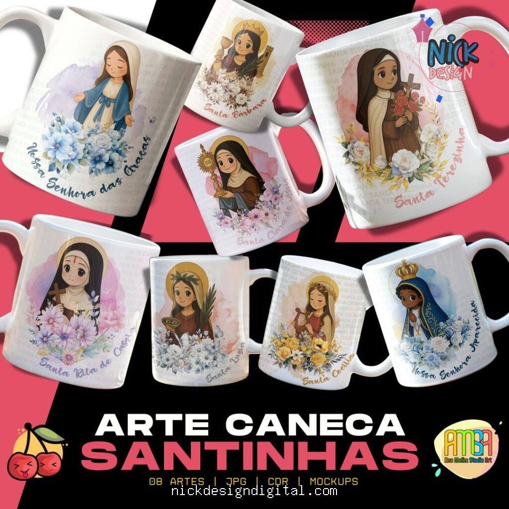 Santinhas V1 - Artes para Caneca - Imagem 1