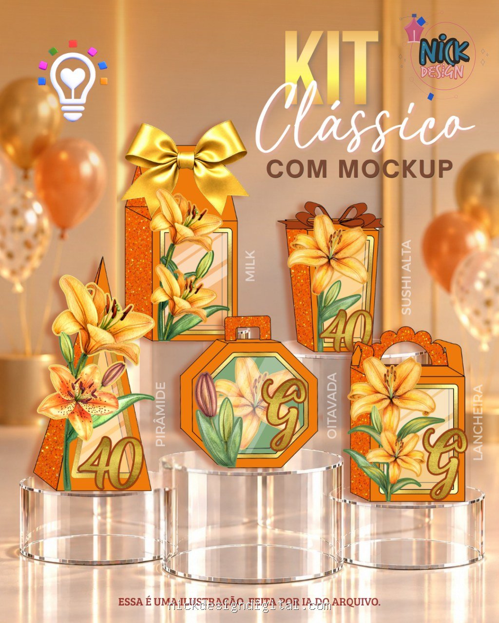 Lírio Laranja - Kit Festa Pronta - Imagem 1