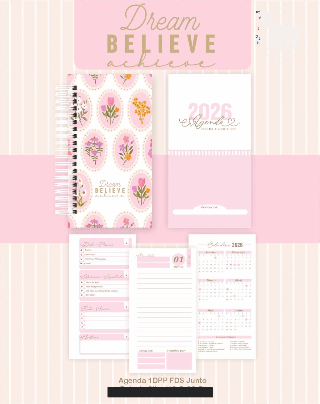 Dream Believe Achieve - Agendas | Planners 2026 (Pamella) - Imagem 3