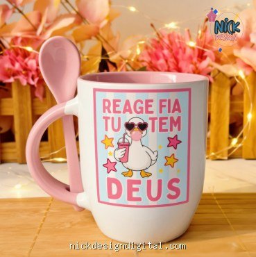 Reage fia tu tem Deus – Arte Avulsa Caneca