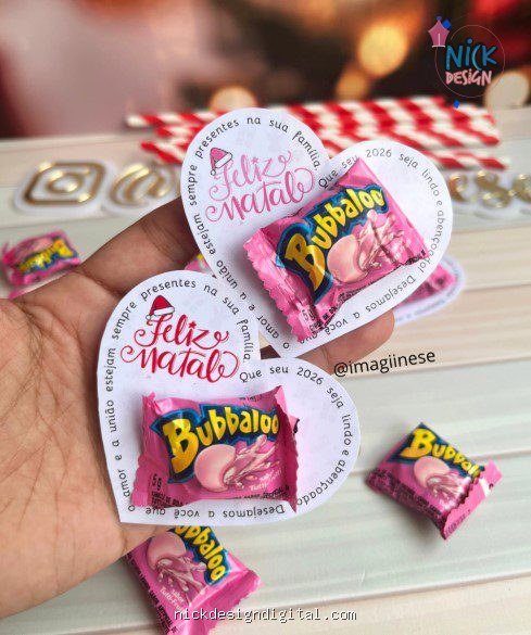 Cartão coração bubbaloo Natal