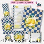 Coleção Limão Siciliano Aquarela - Kit de Encadernação