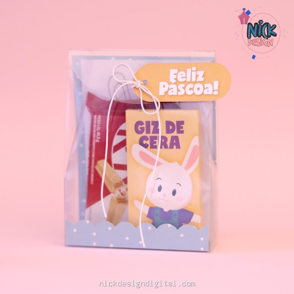 Duo Bolsinhas de Páscoa em Acetato com Kit para Colorir | Coelho e Cordeiro - Imagem 7