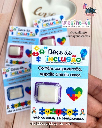 Cartão chiclete Dose de inclusão Autismo - Imagem 1