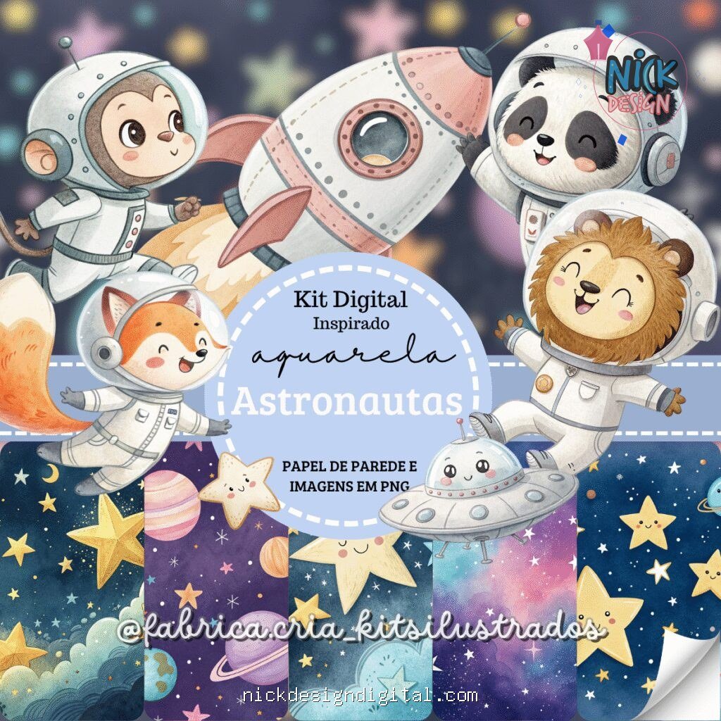 Inspirado Astronautas - Kit Digital - Imagem 1