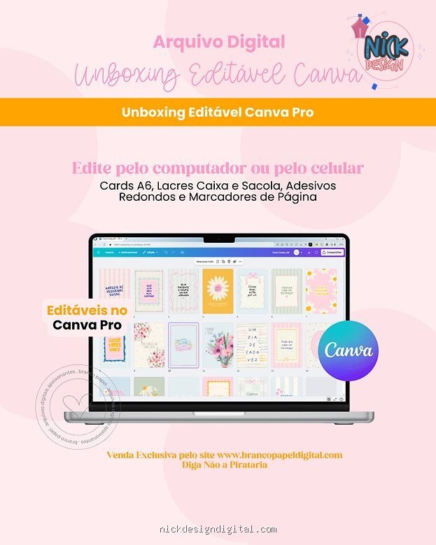 Unboxing Editável Canva (Branco Papel)