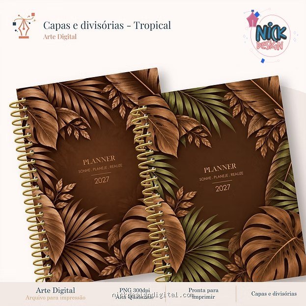 Kit Tropical - Capas + Divisórias (Molde da Lê) - Imagem 1