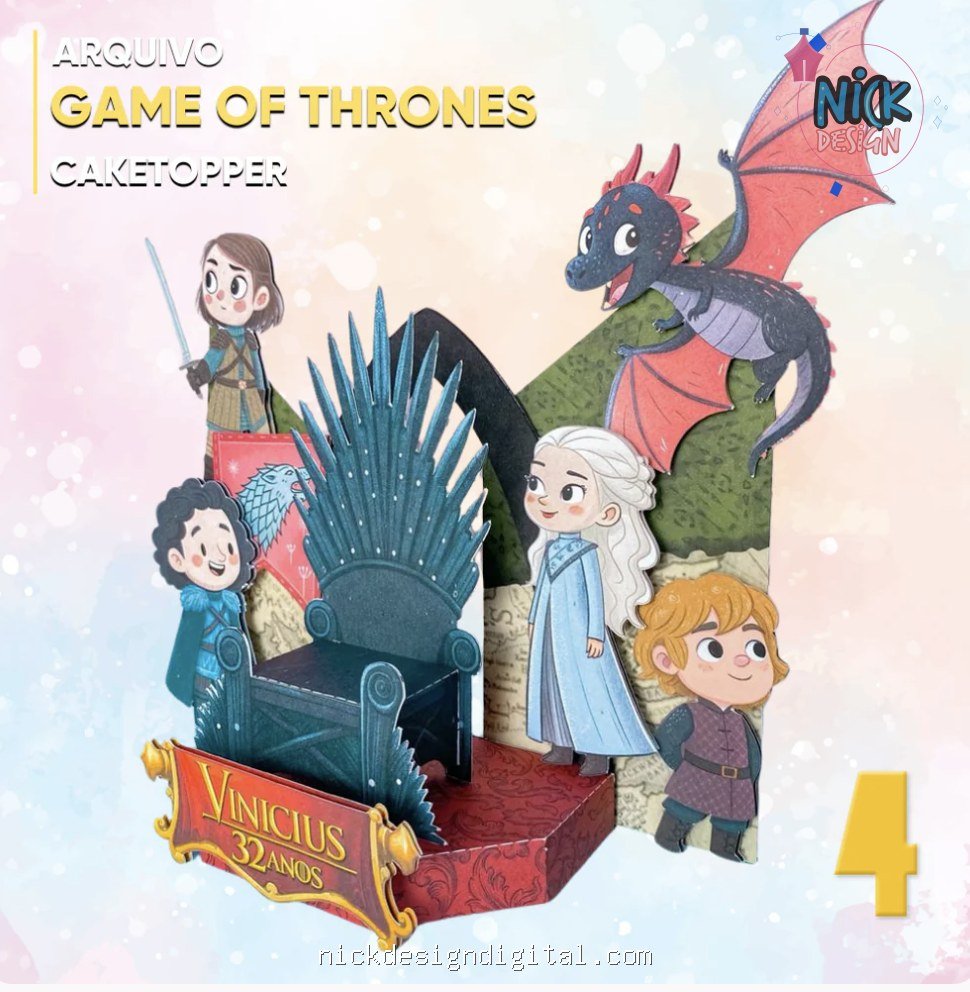 Caketopper Cenário Game of Thrones - Imagem 1