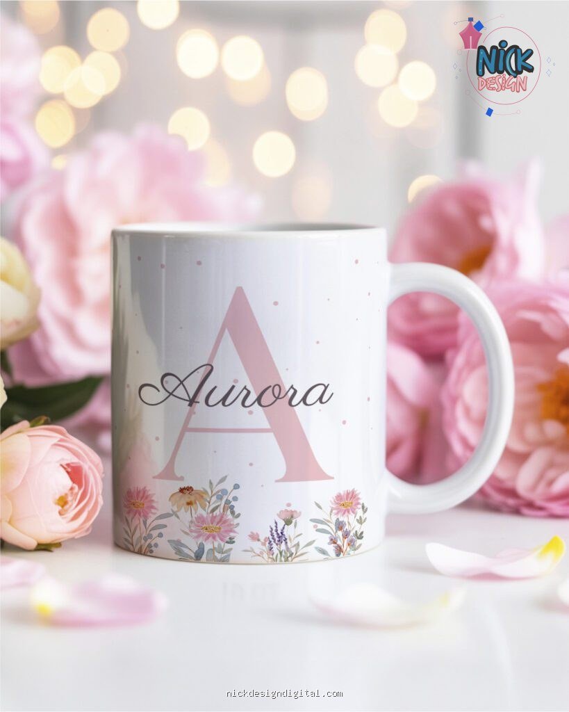 Artes Canecas Alfabeto Floral M2