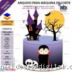 Halloween Drácula - Topo de Bolo