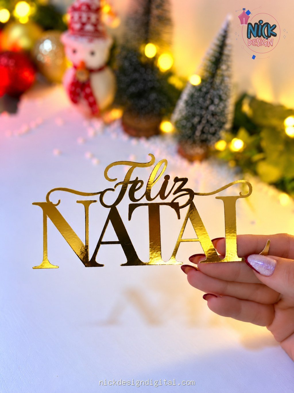 Natal - Topo de Bolo Lamicote - Imagem 1