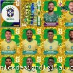 Figurinha Brasil Gold Crumple para Imprimir (PDF) | Versão Dourada Especial