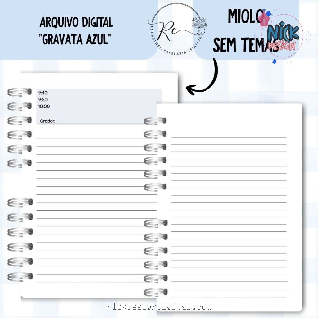 Caderno Assembleia de Circuito 2025/2026 – GRAVATA AZUL S/TEMA (Re Castori) - Imagem 4