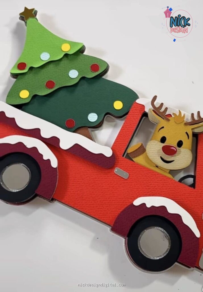 Carrinho de Natal - Topo de Bolo