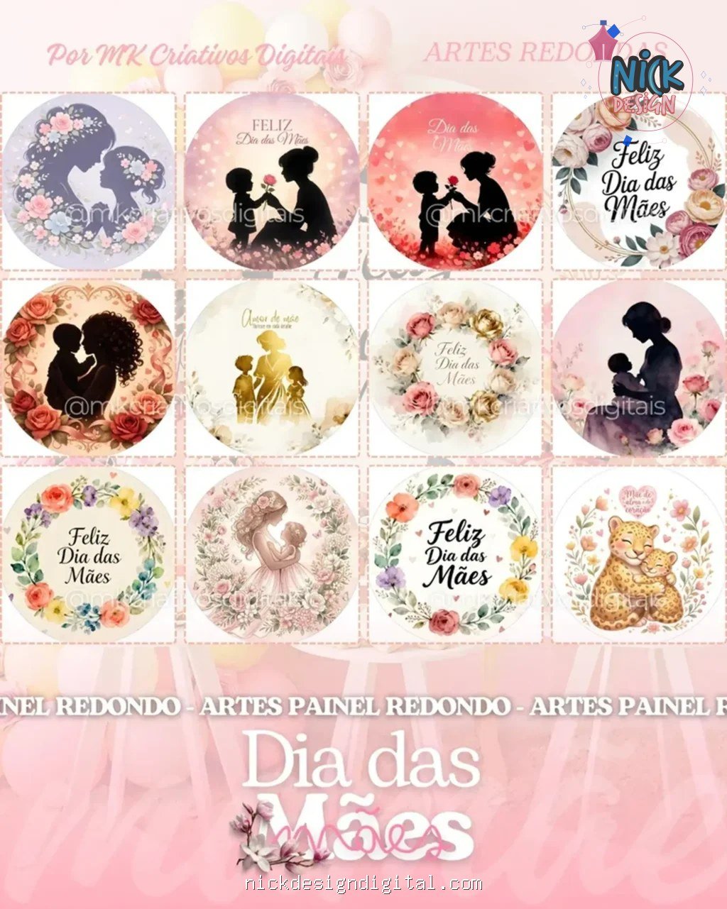 Arte Painel Redondas - Dia das Mães - Imagem 2