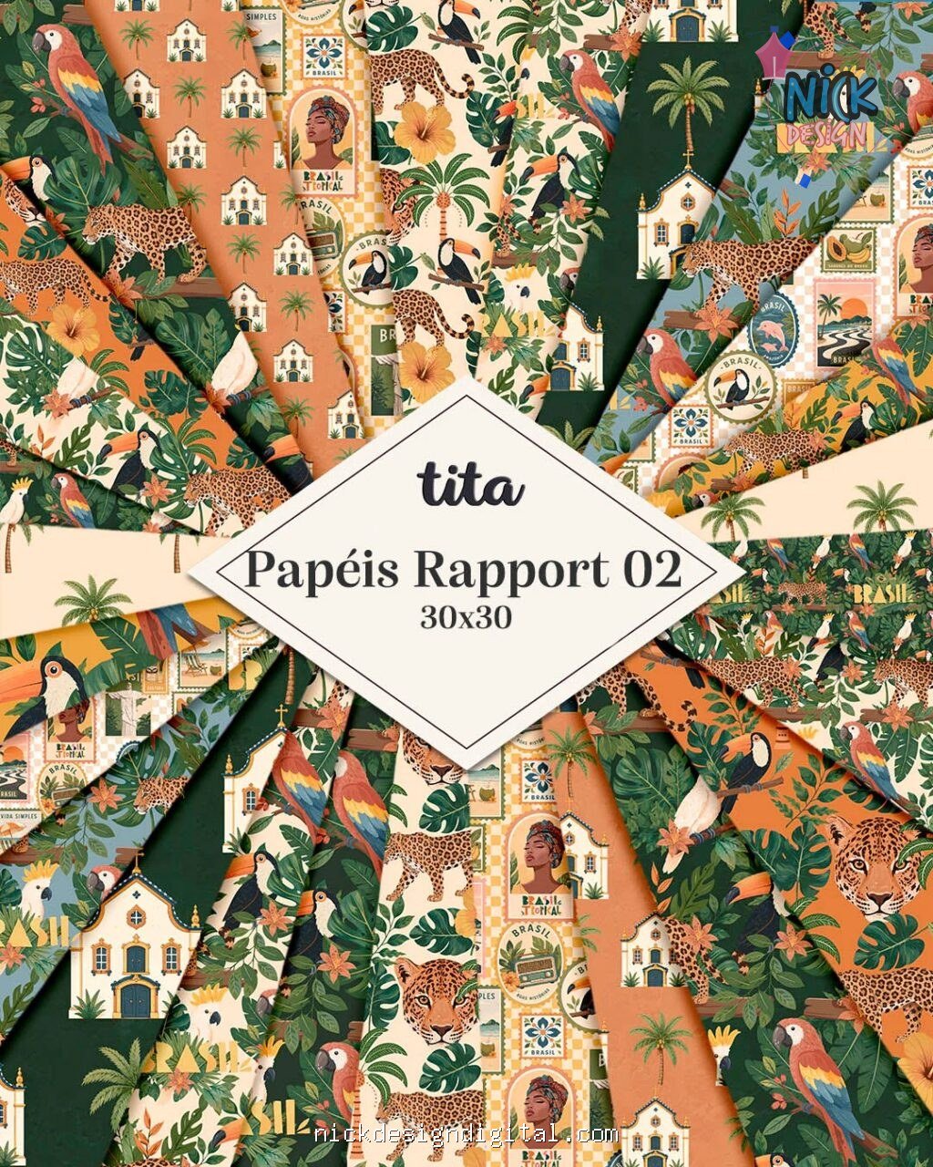 Brasil Tropical - Combão Ilustrações + Papéis (Tita) - Imagem 2