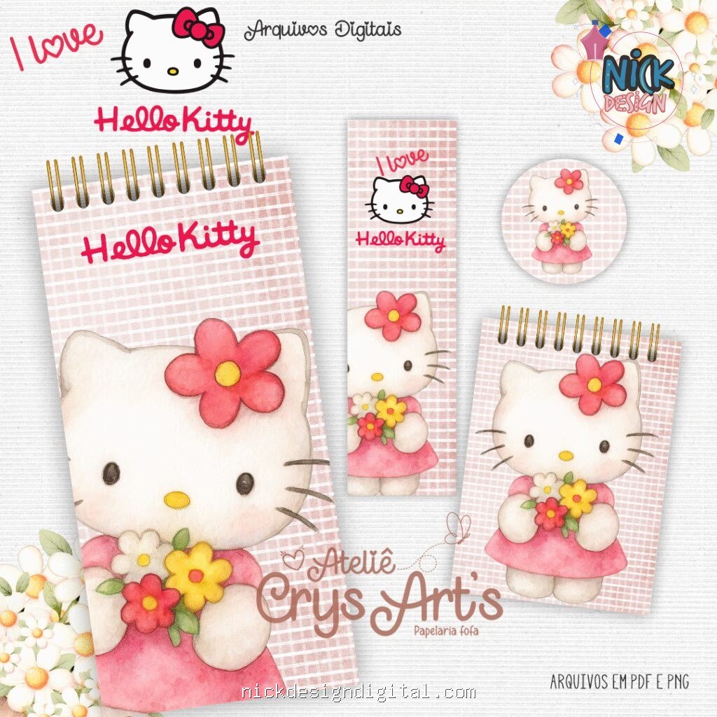 Kit Hello Kitty 1 - Encadernação (Crys Arts) - Imagem 4