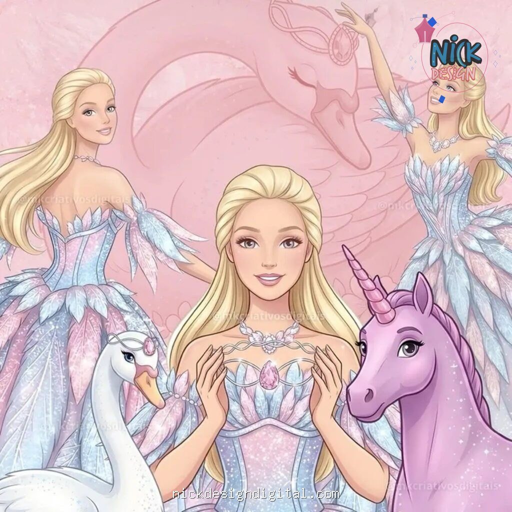 Barbie Lago dos Cisnes - Kit Digital - Imagem 1