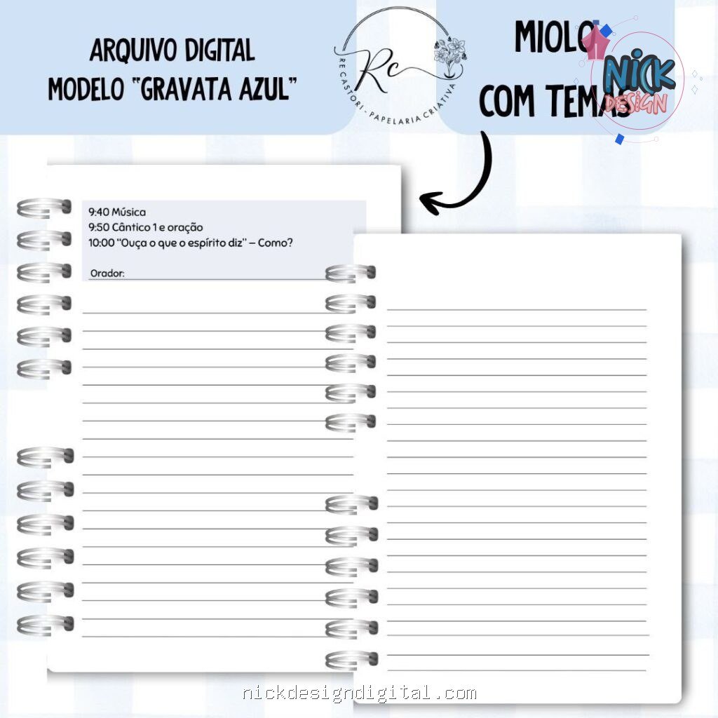 Caderno Assembleia de Circuito 2025/2026 – GRAVATA AZUL C/TEMA (Re Castori) - Imagem 5