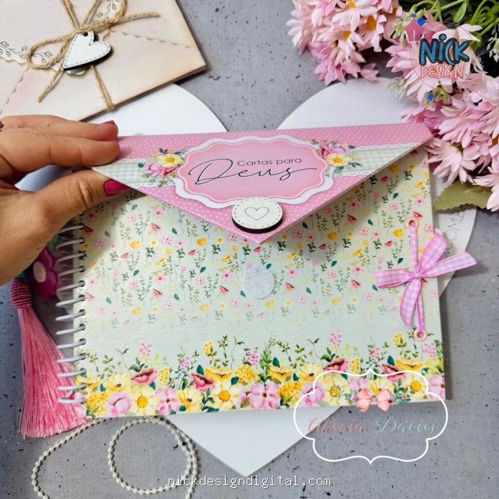 Arte caderno envelope Cartas para Deus - Doce Primavera - Imagem 3