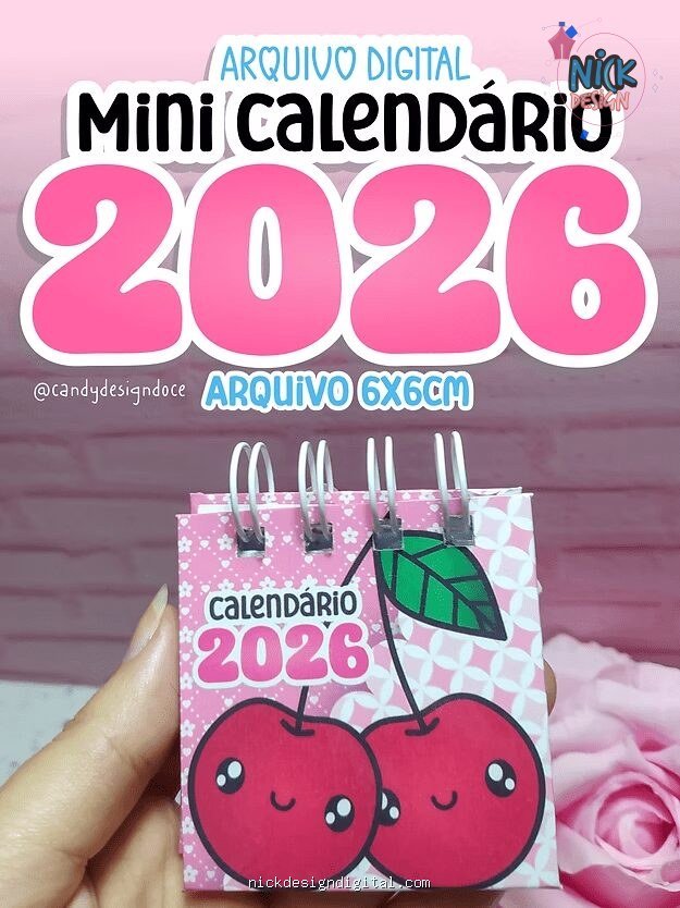 FREEBIE - Mini calendário 2026 (Candy) - Imagem 1