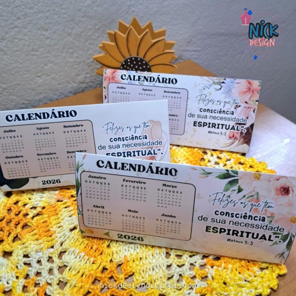 Calendário de Mesa - Com o Texto do Ano 2026 (Rê Castori) - Imagem 1