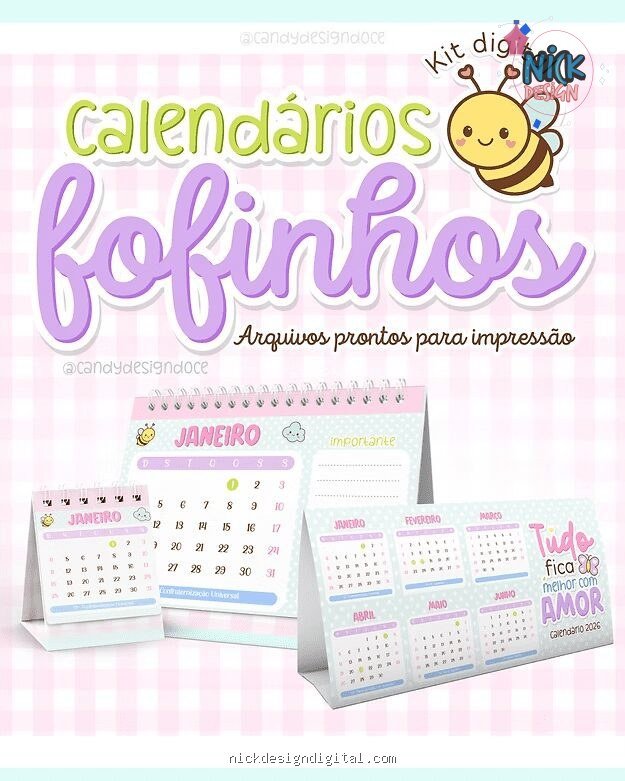 Calendários Fofinhos 2026