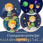 O Pequeno Princípe - Kit 04 rascunhos para pintar/bordar plaquinhas de maternidade