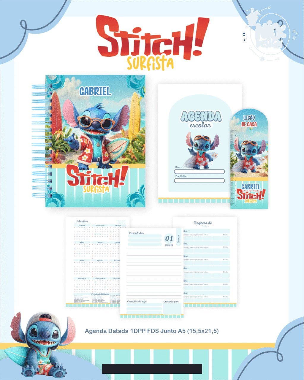 Stitch Surfista - Escolar 1.0 2026 (Pamella) - Imagem 4