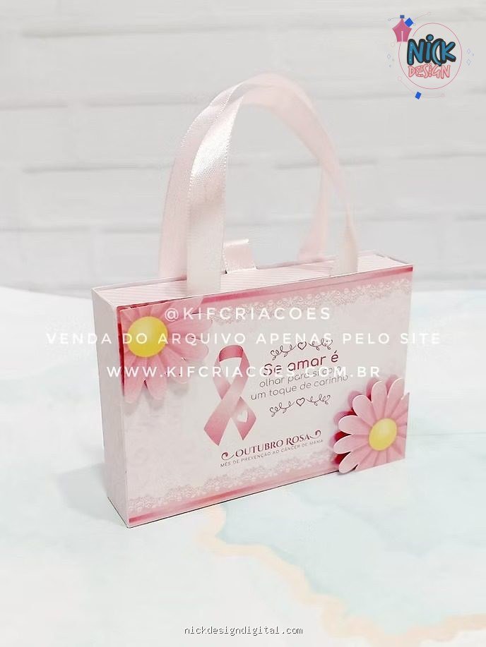 Mini Sacolinha Kit Kat - Outubro Rosa (Kif) - Imagem 1