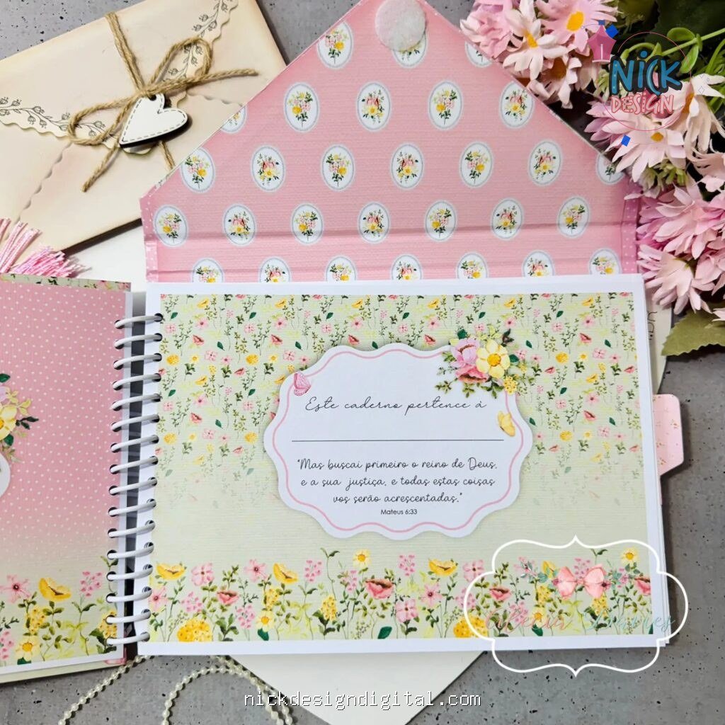 Arte caderno envelope Cartas para Deus - Doce Primavera - Imagem 5