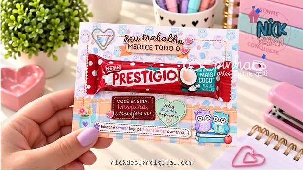 Card chocolate Prestígio e mini Talento - Dia dos Professores 2026 - Imagem 1