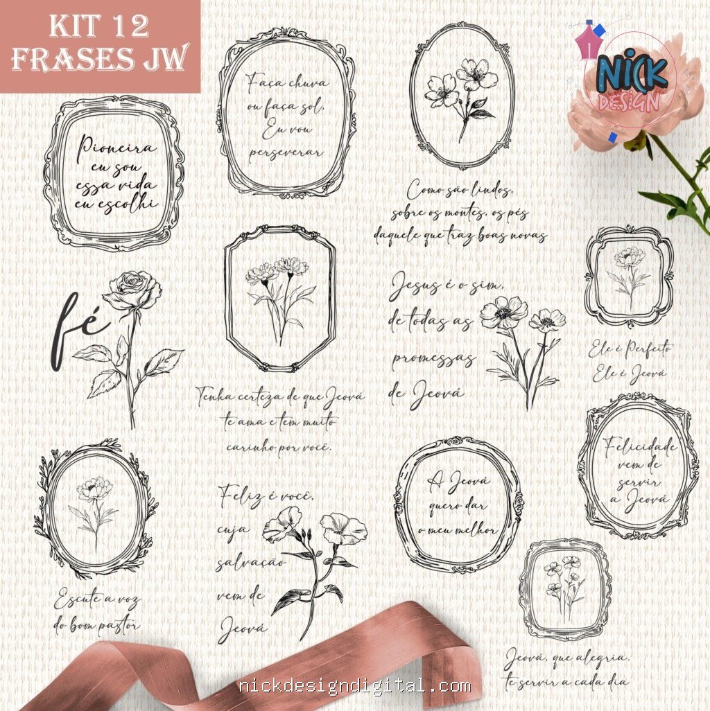Lettering Pioneira Testemunha de Jeová - Kit Digital - Imagem 1