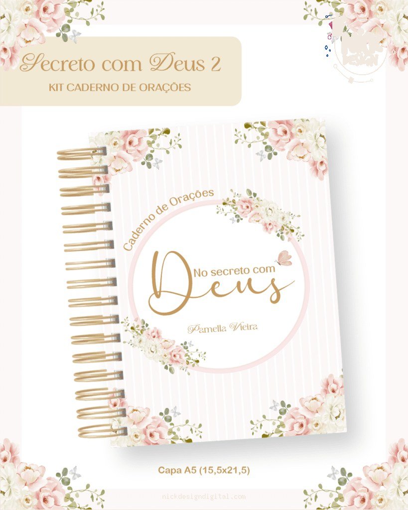 Secreto com Deus - Kit Caderno de Orações A5 (Pamella)