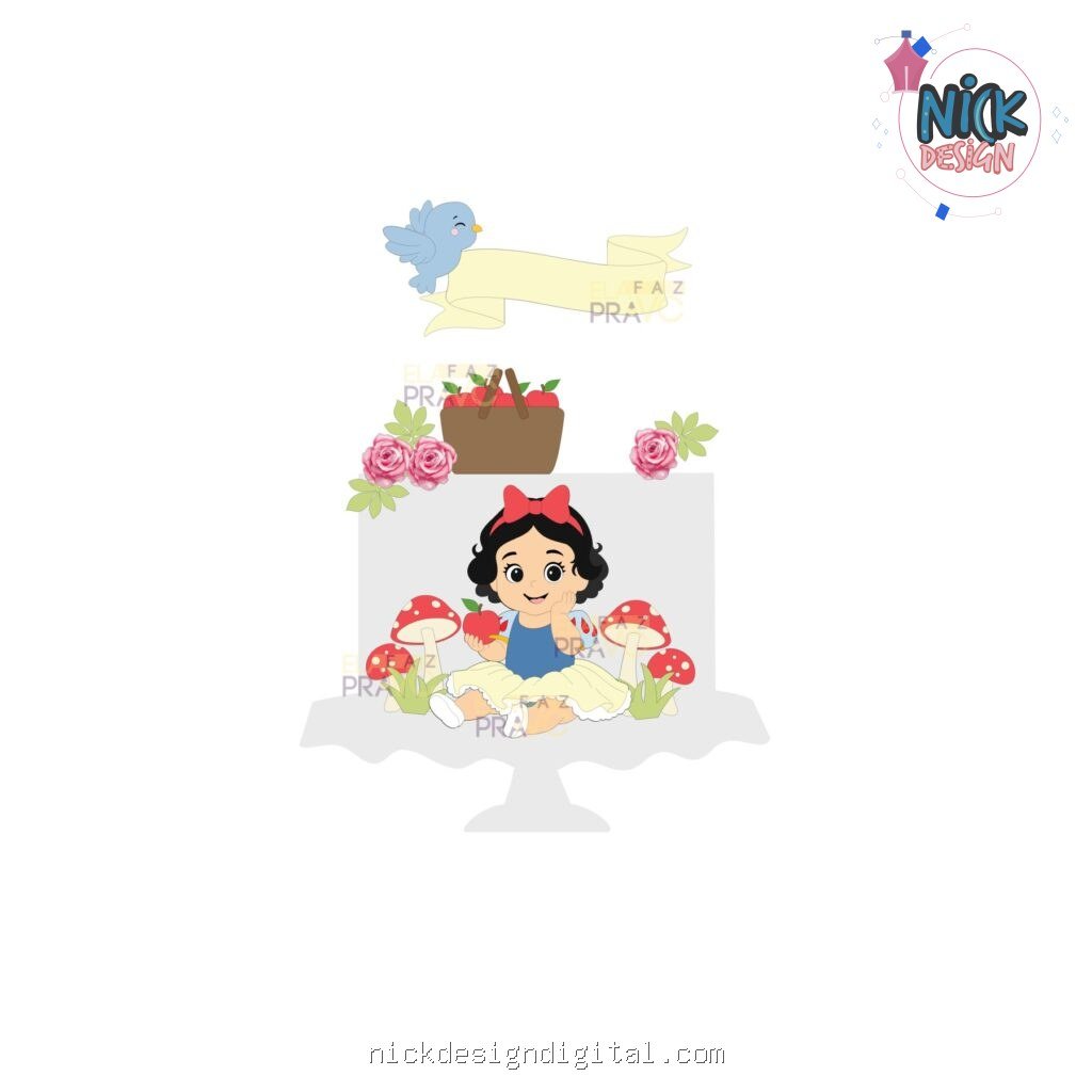 Branca de Neve - Topo de Bolo - Imagem 1