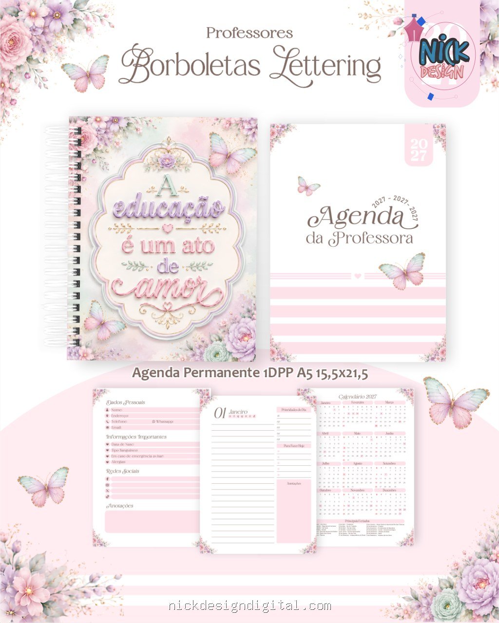 Borboletas Lettering 2027 - Professores - Imagem 9