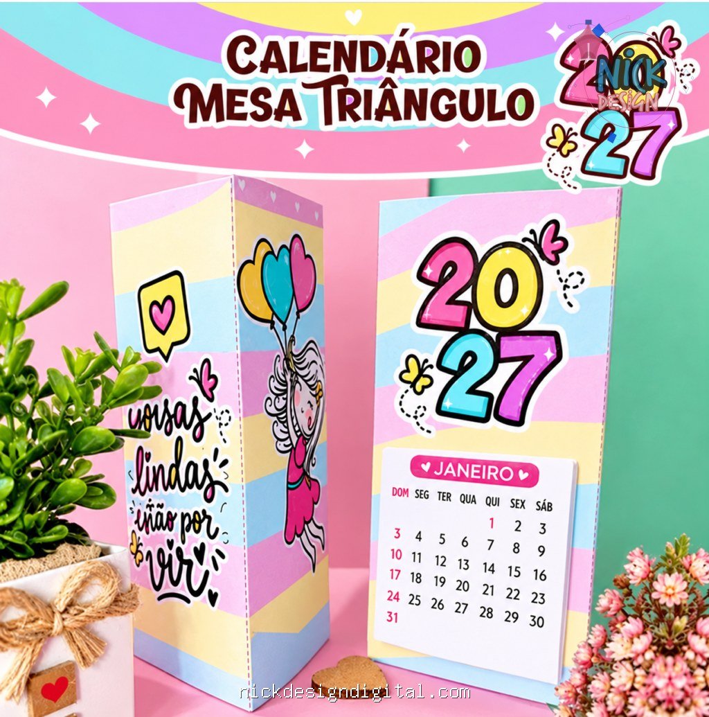 Calendário Mesa Triângulo 2027 - Imagem 1