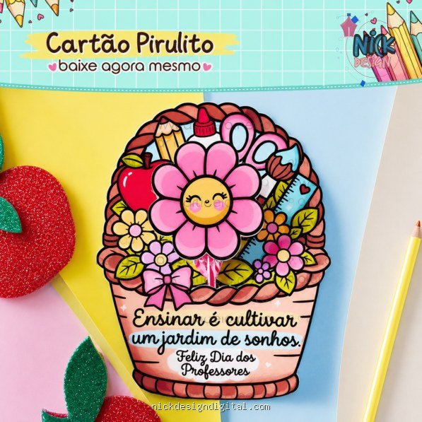Cartão Pirulito Dia dos Professores
