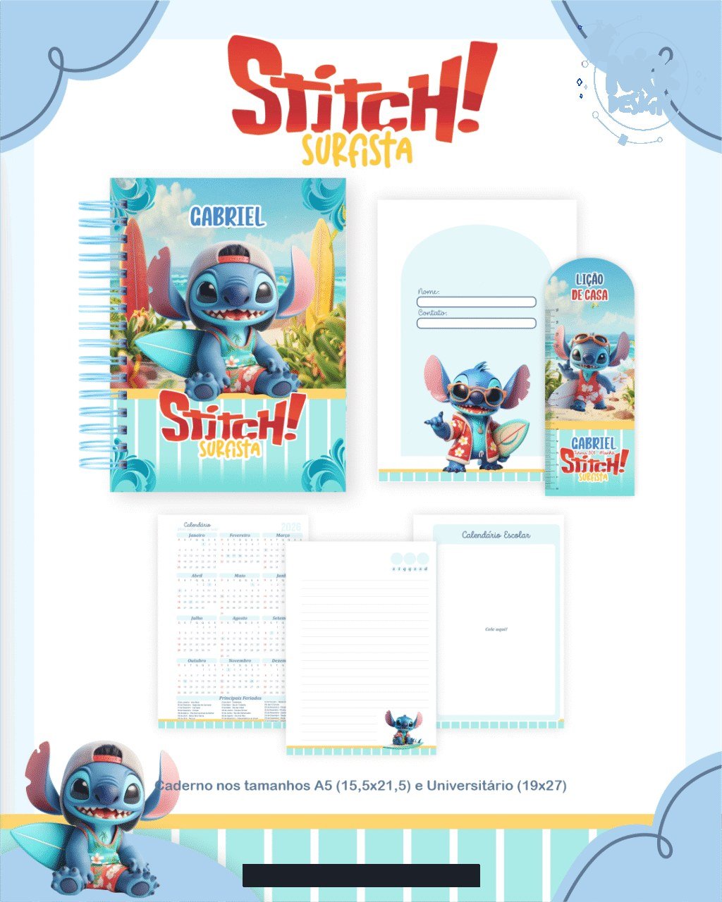 Stitch Surfista - Escolar 1.0 2026 (Pamella) - Imagem 5