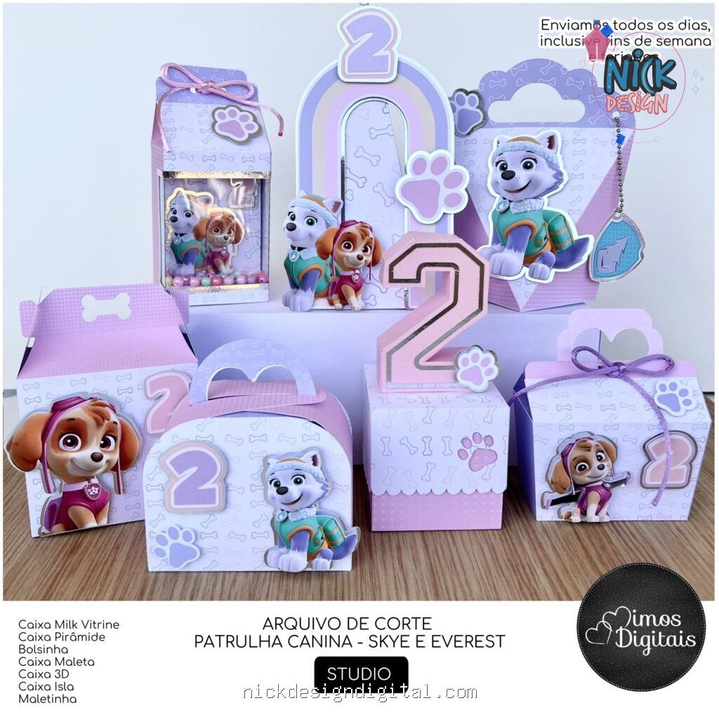 Patrulha Canina Sky e Everest - Kit Festa Pronta - Imagem 1