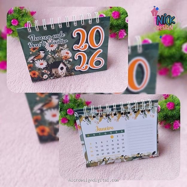 PDF Calendário de Mesa Floresça 2026 - Verde