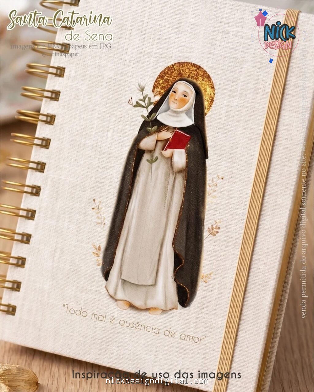 Ilustrações Santa Catarina de Sena - Kit Digital (Carinas Paper) - Imagem 5