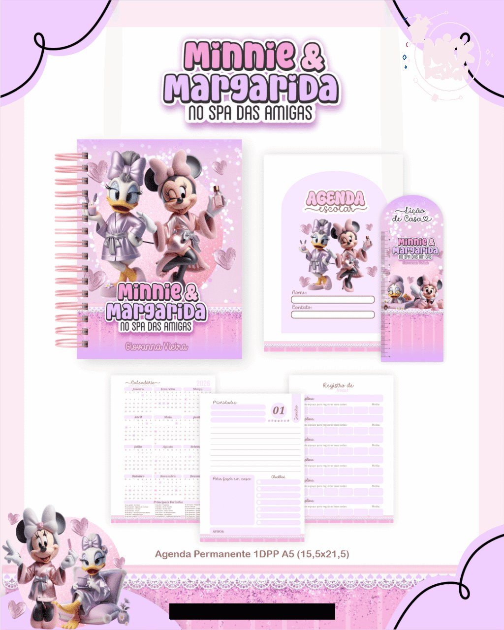 Minnie e Margarida - Escolar 1.0 2026 (Pamella) - Imagem 2