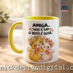 Amiga nois é top, o resto é sutiã - Arte Avulsa Caneca