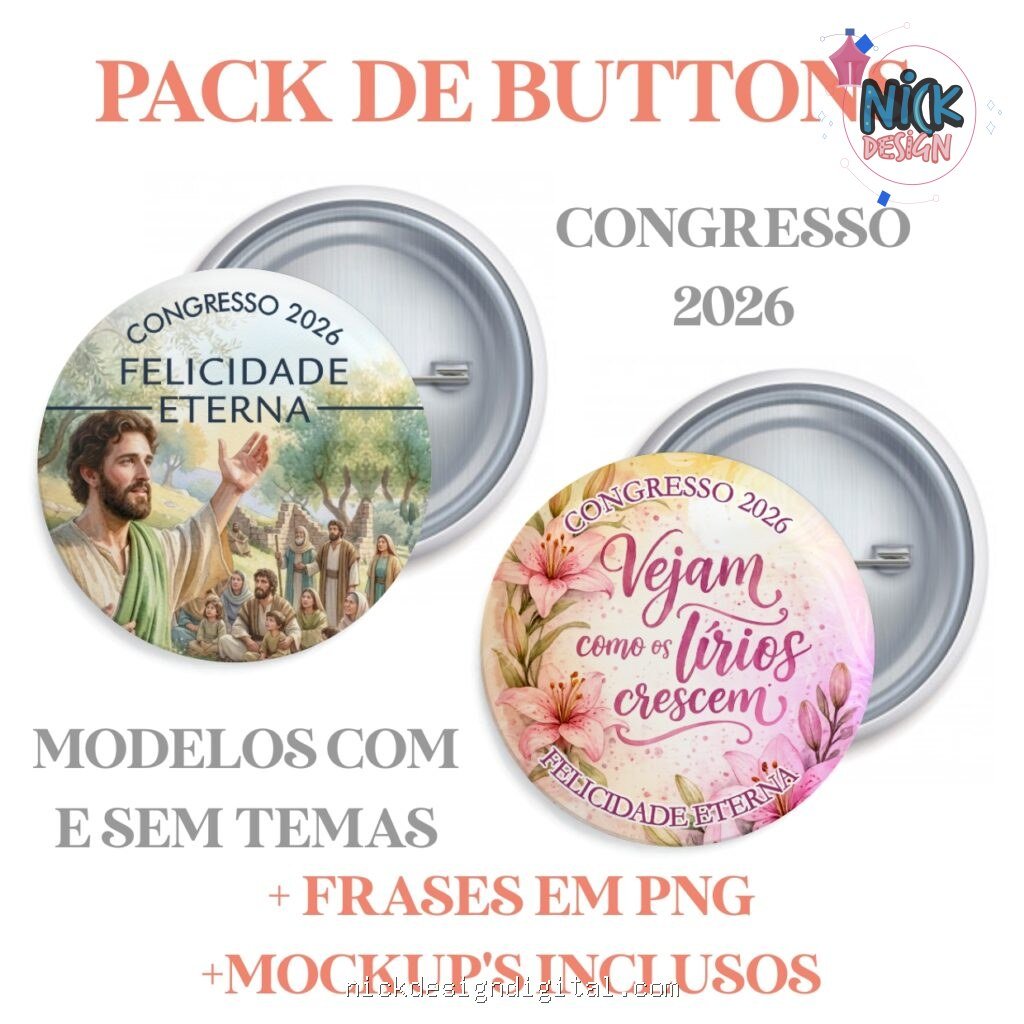 Pack Buttons - Congresso Regional 2026 - Imagem 1